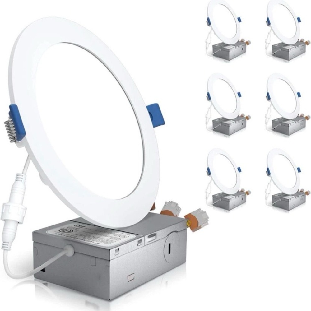 Deruce Lum 6 Pack 6 Inch 5000k Ultrathin Led Recessed Light, Superbright